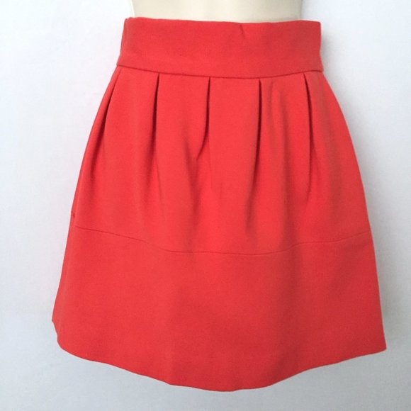 ZARA Orange Red Ruched Mini Skirt - Picture 5 of 8